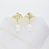 Nicola Earring - Green/Amethyst
