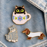 Sausage Dog Memento Pin Brown 2cm